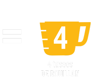 4 tasses de bouillon