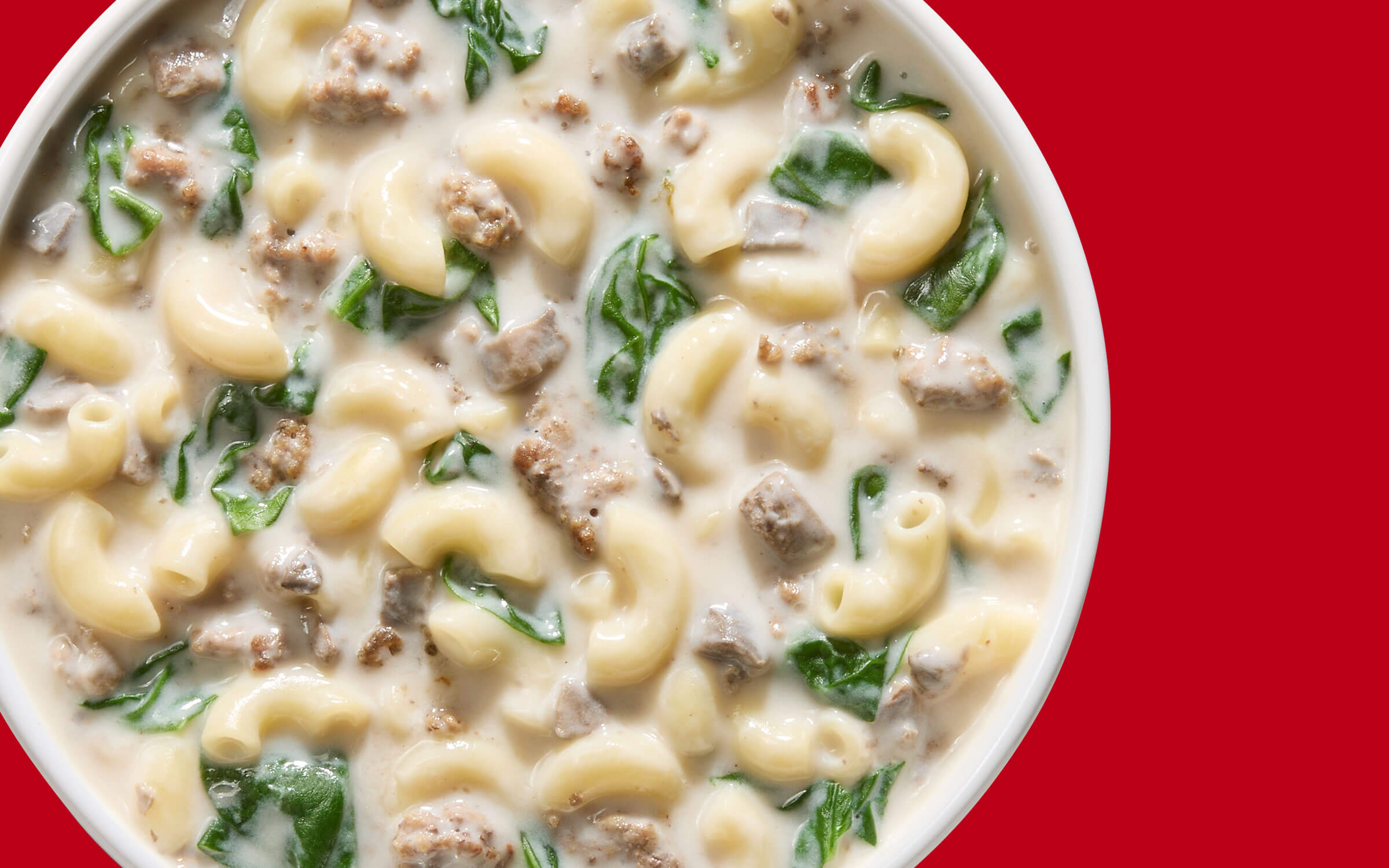 Soupe crémeuse au macaroni et aux champignons