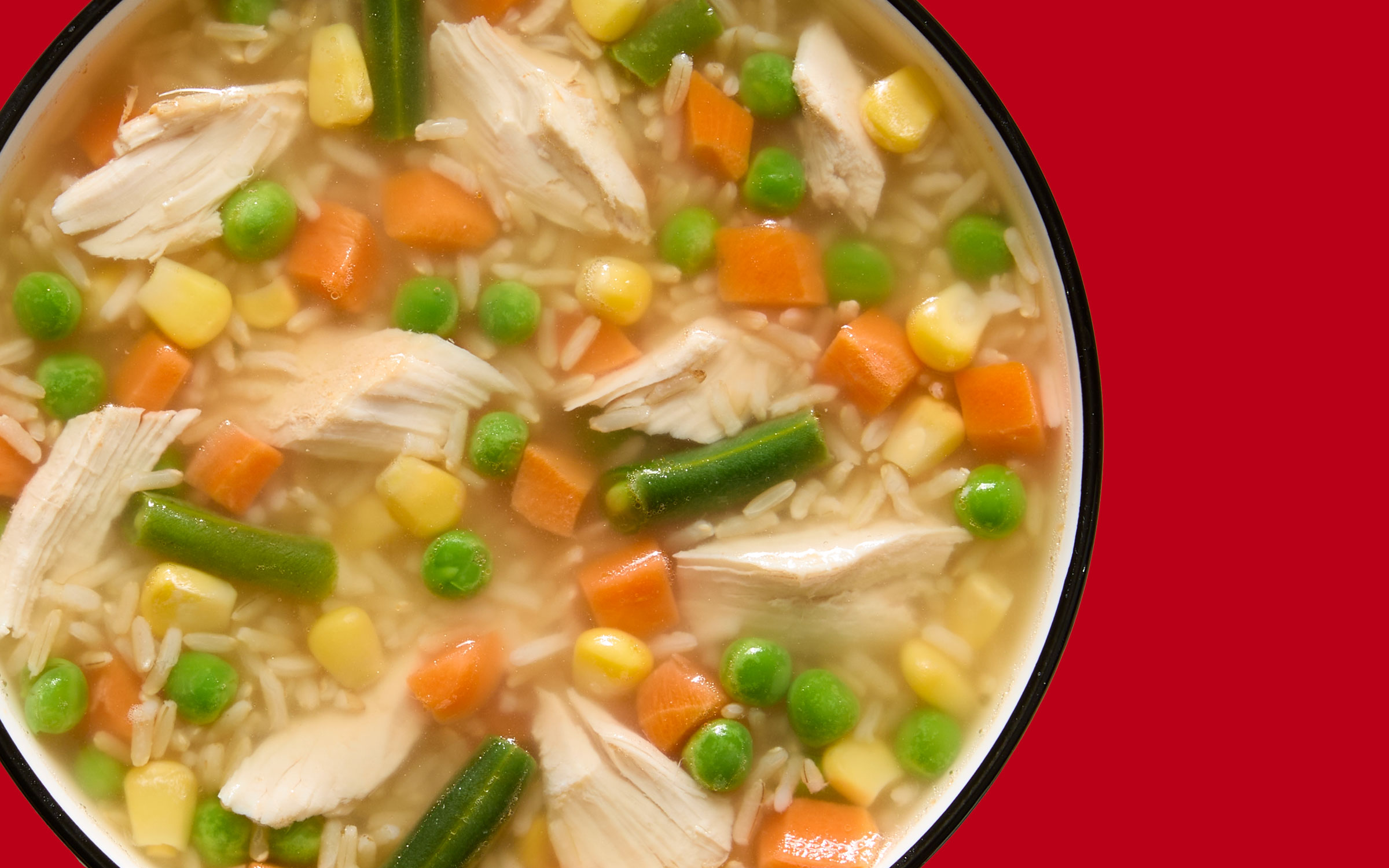 Soupe copieuse au poulet et au riz