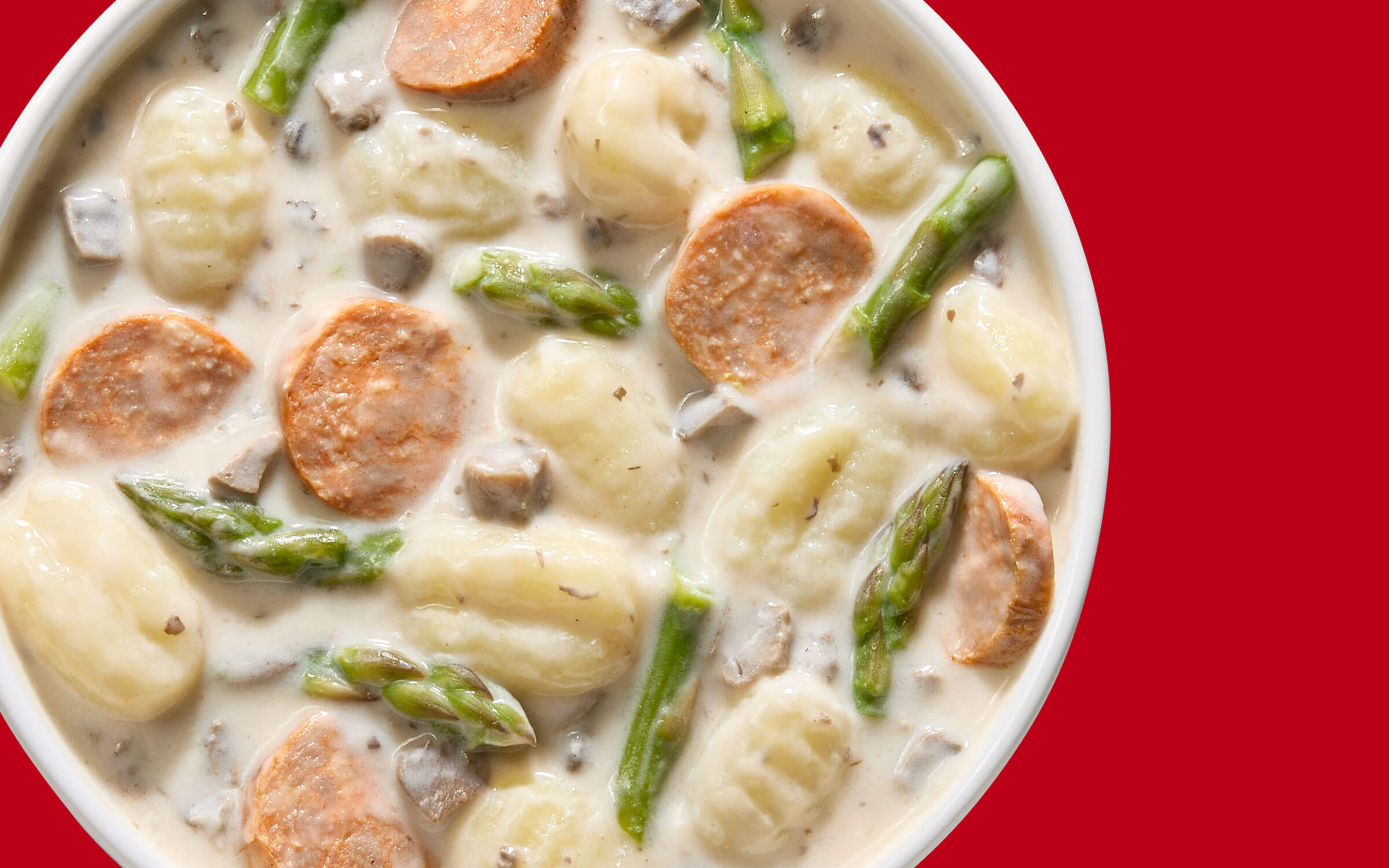 Hearty Asparagus & Gnocchi Mushroom Soup