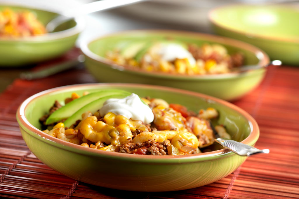 Macaroni au fromage au chili