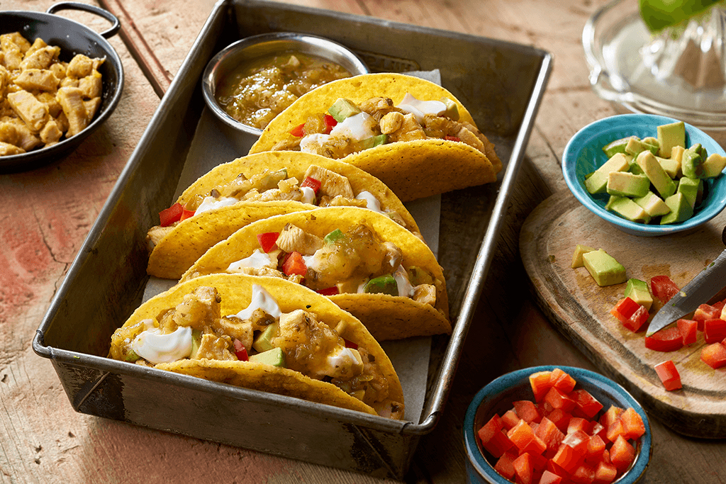 Salsa Verde Chicken Tacos