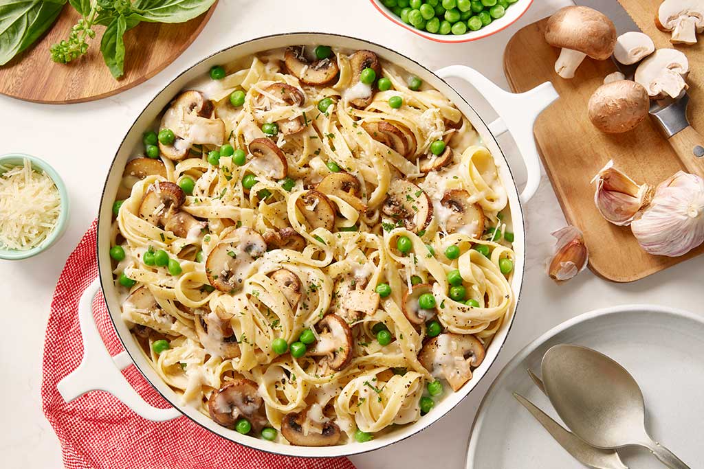 Carbonara végétarienne dans une seule poêle