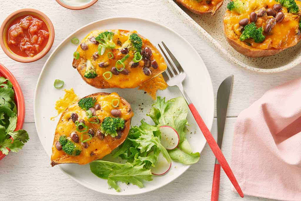 Black Bean and Cheddar-Stuffed Sweet Potatoes