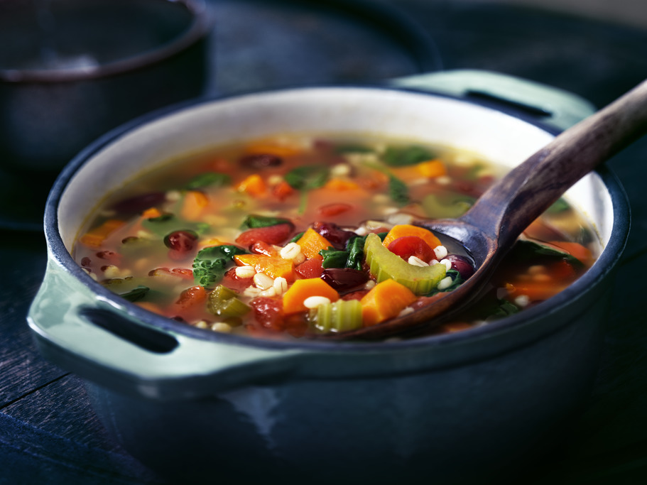 Soupe gourmande aux haricots et à l'orge