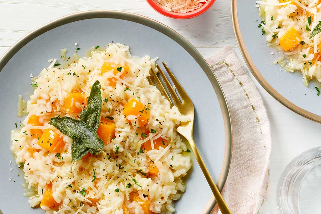 Risotto à la courge musquée et sauge croustillante