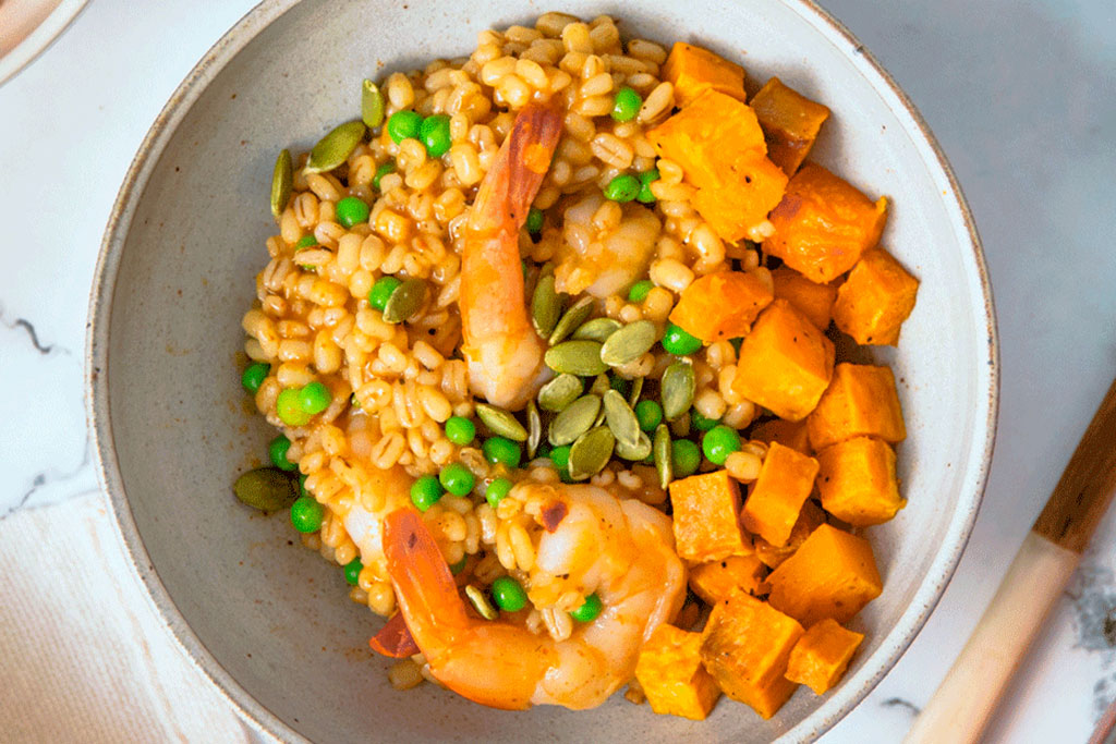 Orgetto cajun aux crevettes, citrouille et légumes