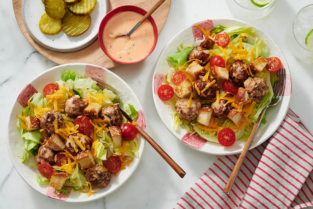 Salade burger suprême au fromage