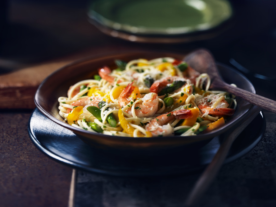 Shrimp and Asparagus Linguine