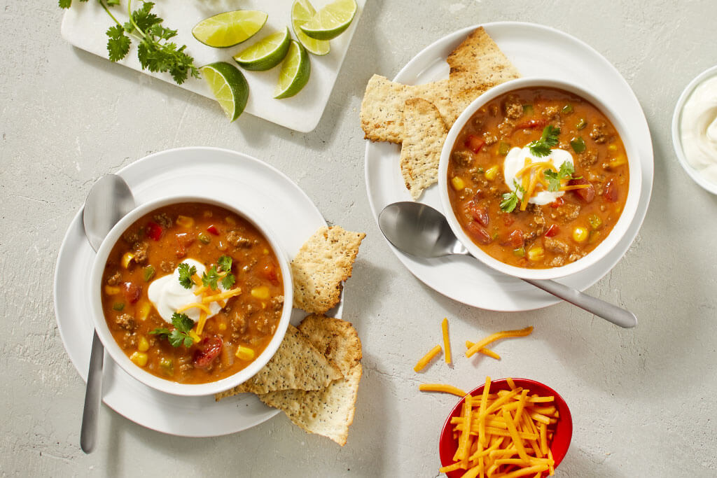 Soupe « taco » au bœuf