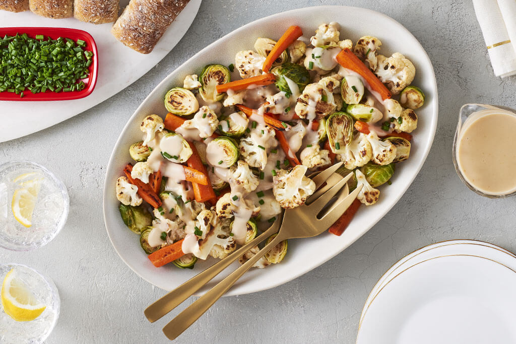 Légumes rôtis et fromage au thé chai