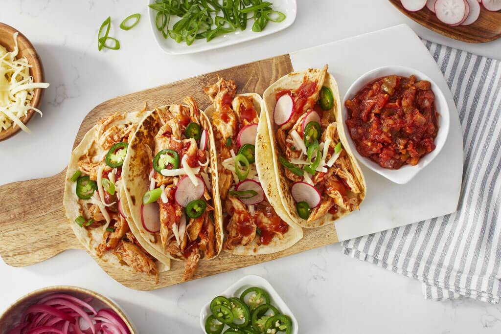 Tacos « tinga » au poulet rapide