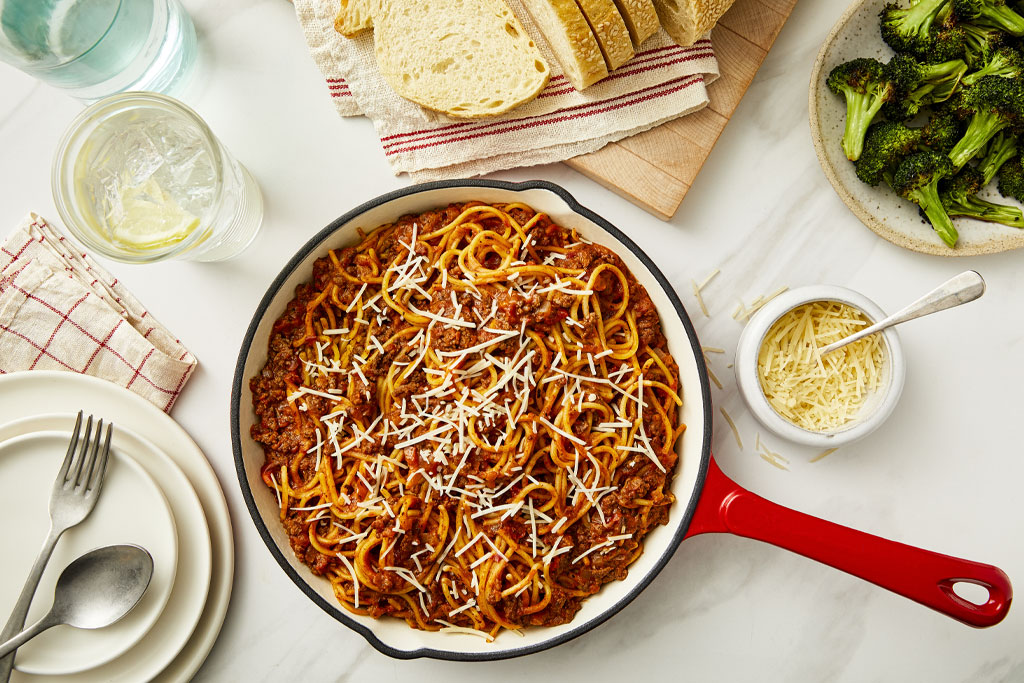 Spaghettis à la bolognaise tout-en-un