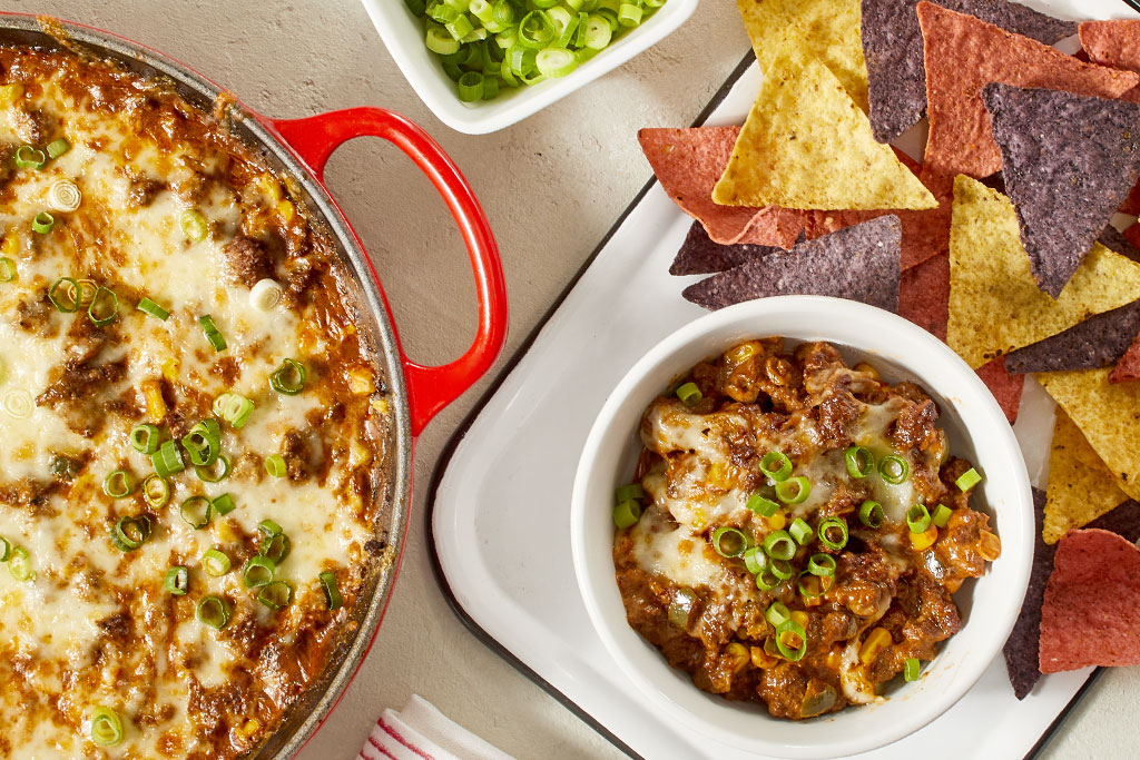 Cheesy Beefy Baked Taco Dip