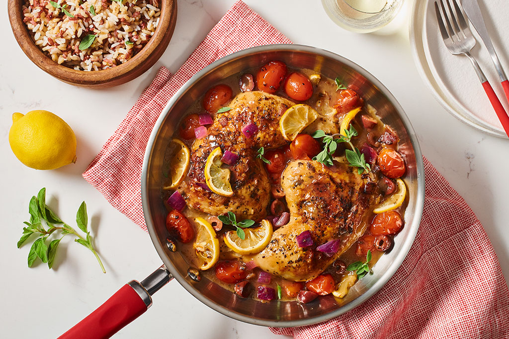 Poulet dans une sauce au vin blanc