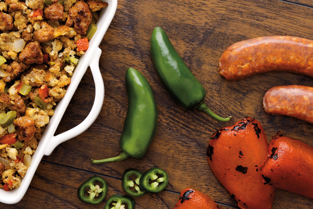 Chorizo, Jalapeno and Roasted Red Pepper Stuffing