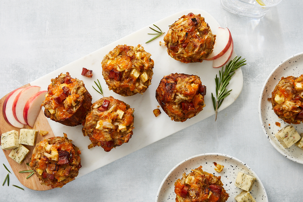 Muffins savoureux au mélange à farce