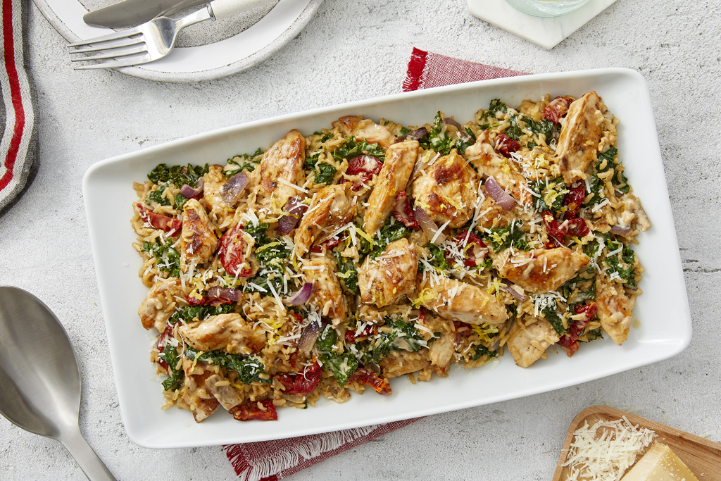 One-Pot Creamy Chicken, Kale & Brown Rice