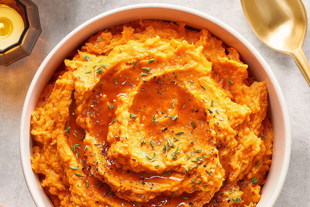 Hot Honey Mashed Sweet Potatoes