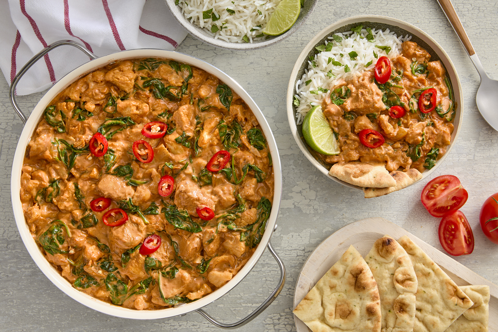One-Pan Creamy Butter Chicken & Spinach