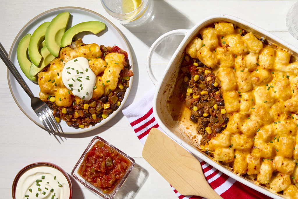 Casserole de bouchées de pommes de terre du cowboy à la Tex Mex