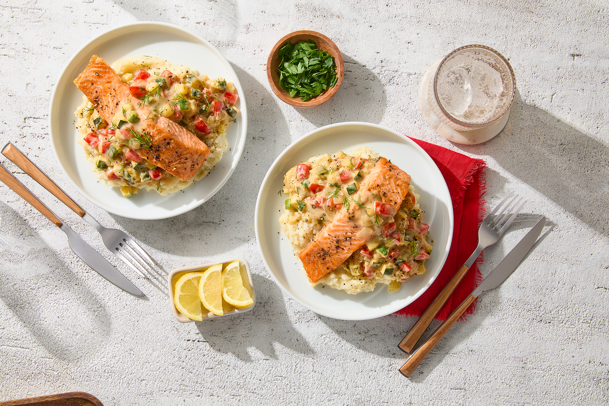 Air-Fried Garlic Parmesan Salmon & Mashed Potatoes