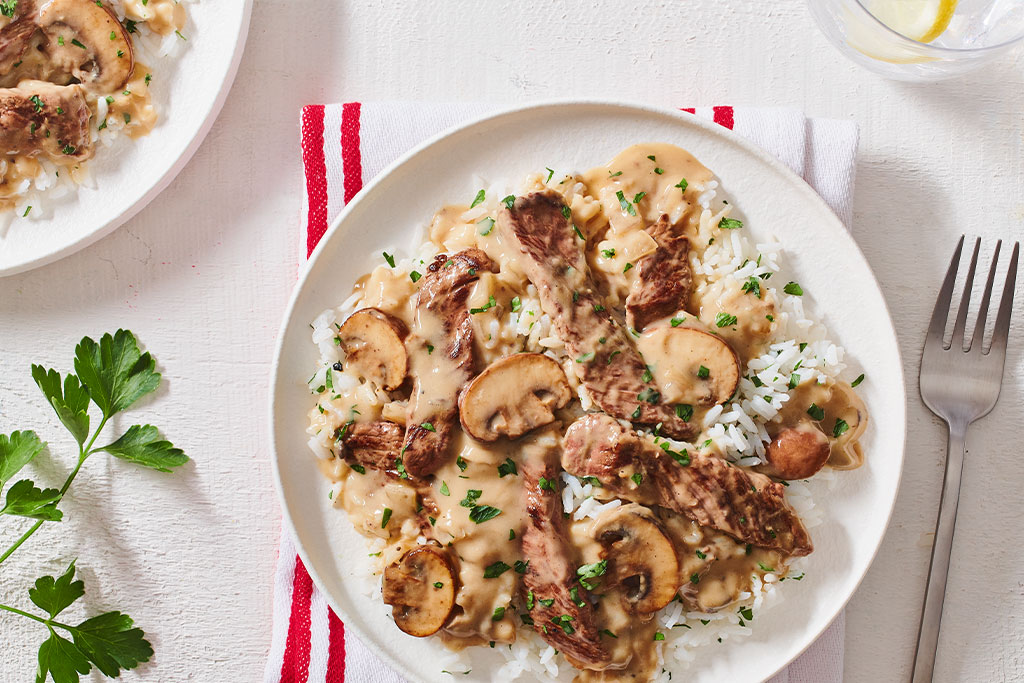 Boeuf et champignons à la dijonnaise