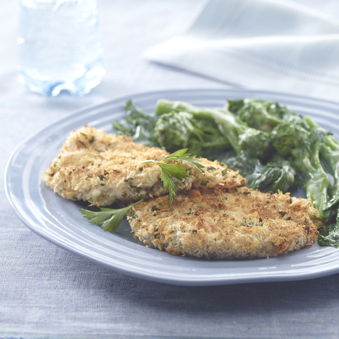 Pork Schnitzel with Creamed Rapini