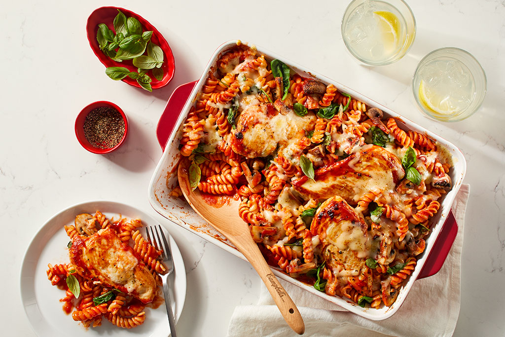 Tomato Chicken and Pasta Bake