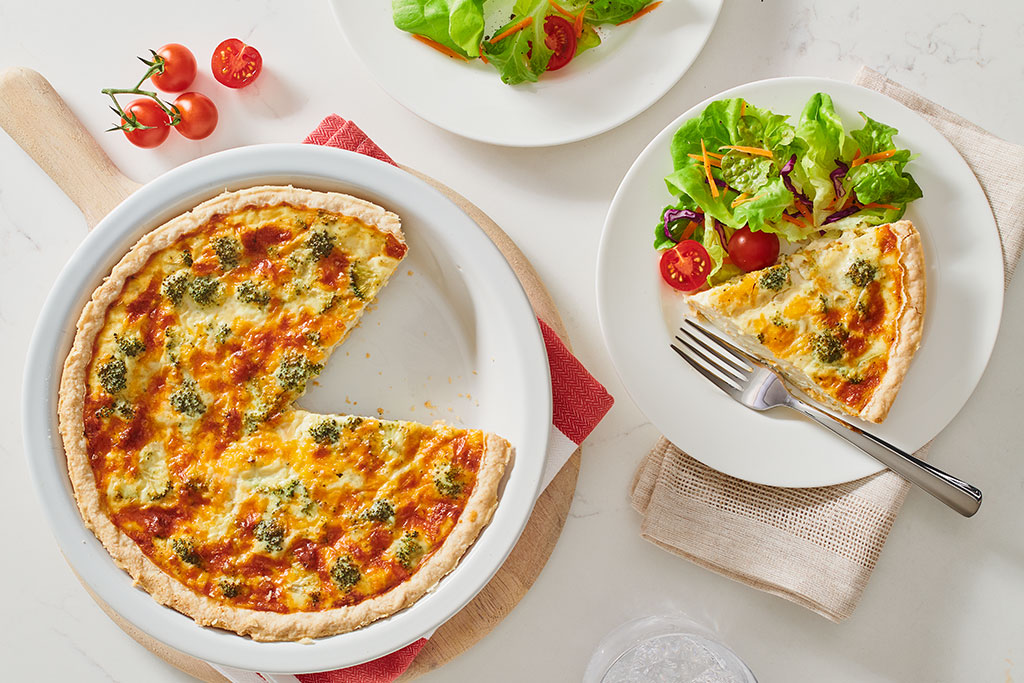 Quiche au brocoli et au cheddar