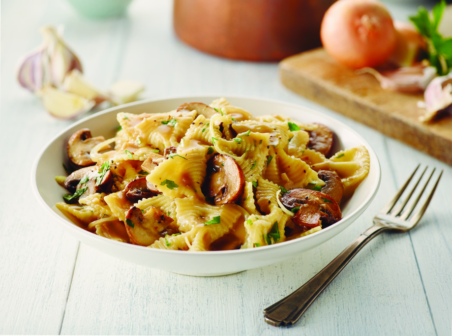 Bowtie Pasta with Mushroom Sauce