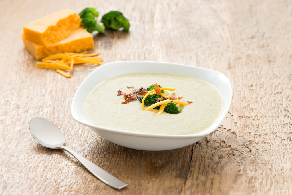 Broccoli and Cheddar Soup with Parmesan Cheese