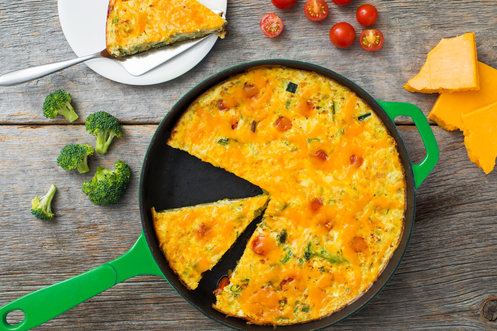 Frittata au brocoli et au fromage préparée à l’avance