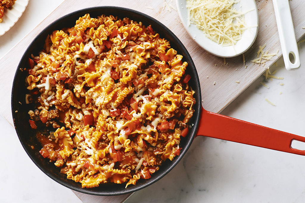 Easy Beef Lasagna Skillet