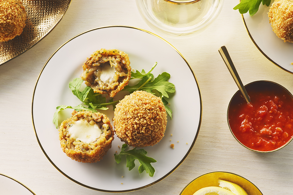 Arancini aux champignons et au fromage