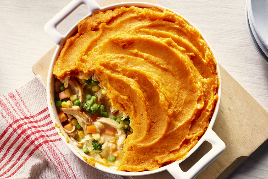 Quick Sweet Potato Chicken Pot Pie