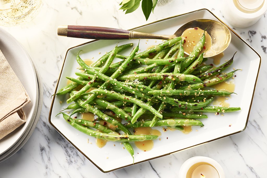 Haricots verts sautés au sésame et au miso