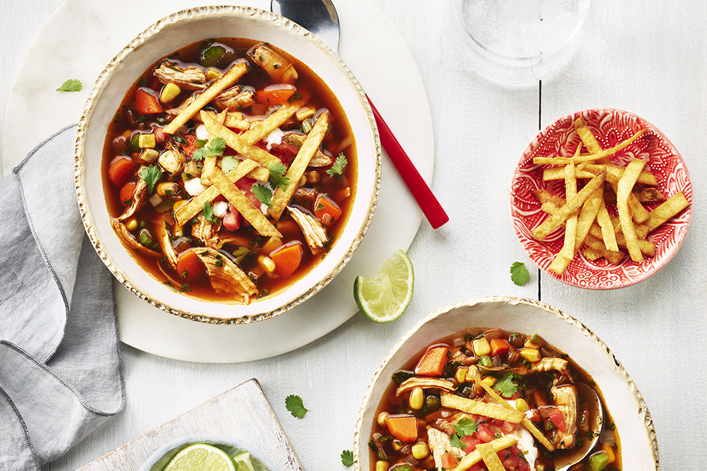 Soupe à la dinde et aux tortillas