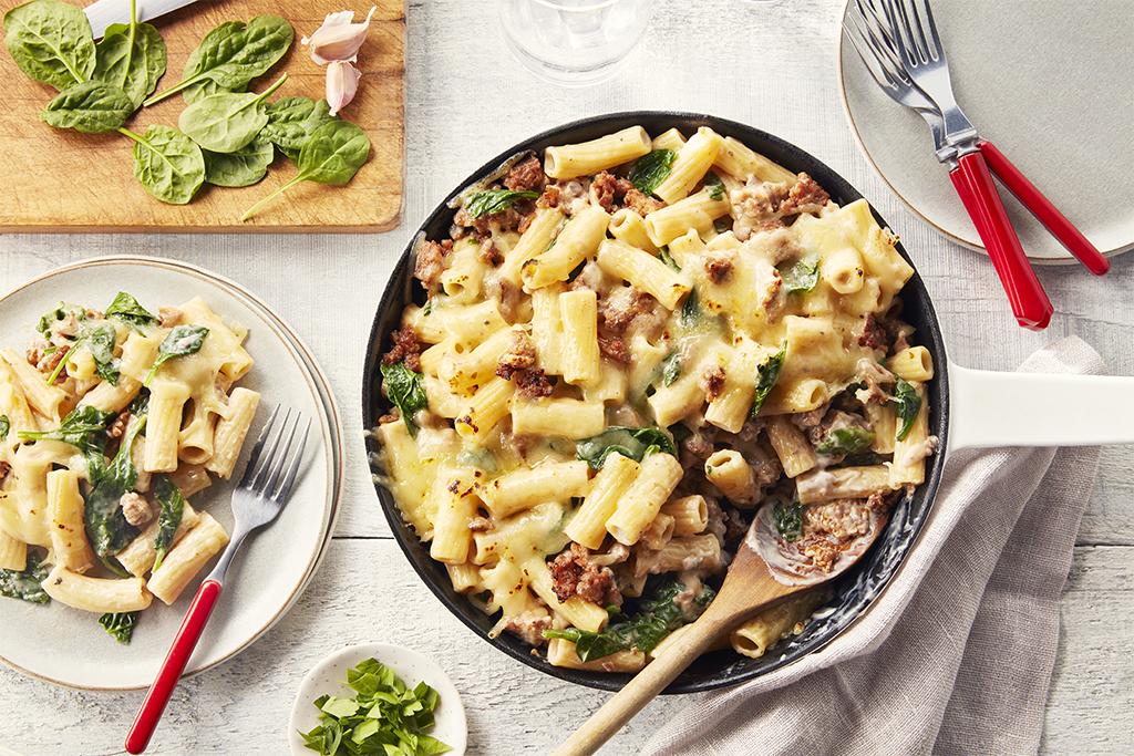 Rigatoni aux saucisses prêt en 20 minutes