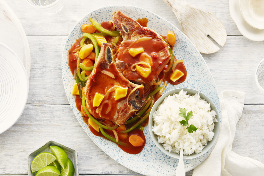 Mango Jerk Pork Chops