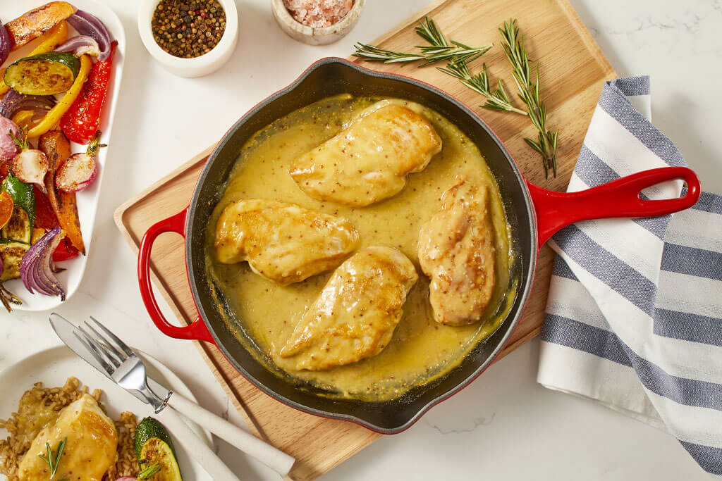 Poulet en deux étapes à la dijonnaise