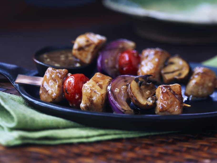 Recettes faibles en protéines  Brochettes de légumes grillés