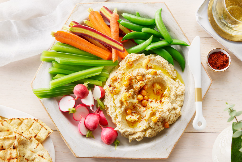 Chou-fleur grillé et trempette au tahini