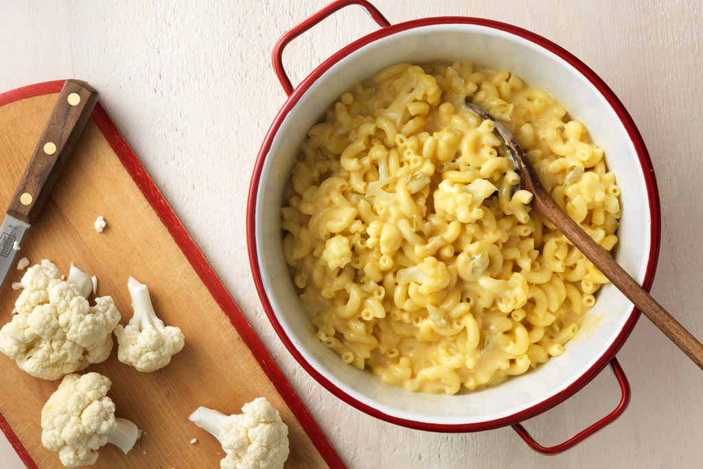 Macaroni au fromage et au chou-fleur en un plat