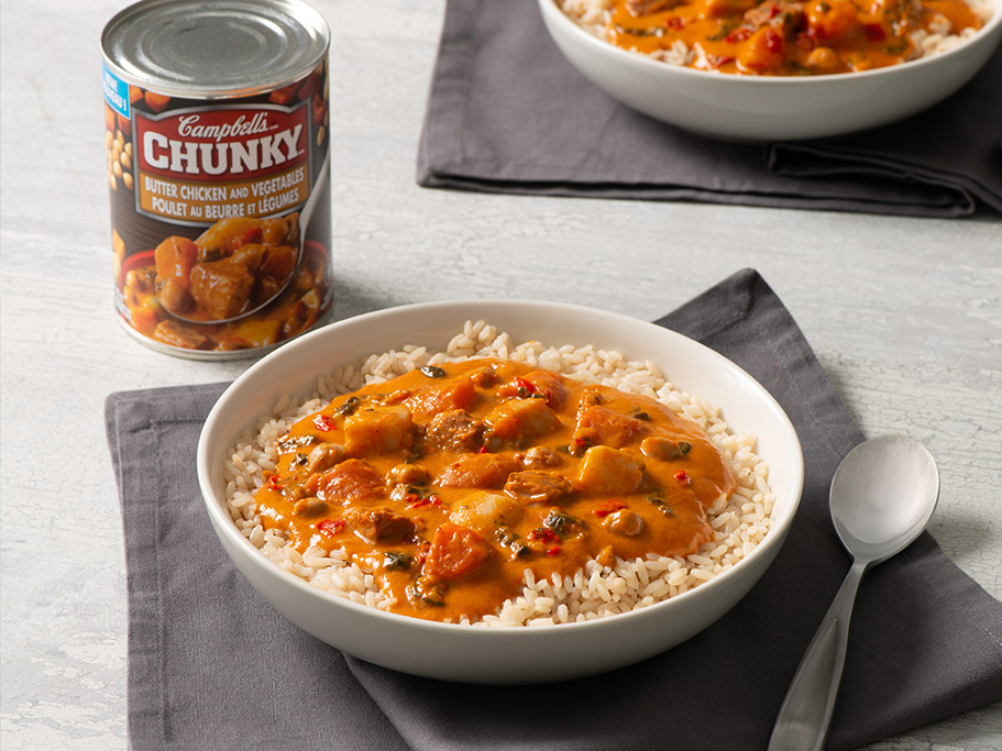 Chunky Butter Chicken and Vegetables with Rice
